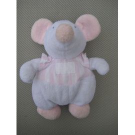 Doudou Hochet Souris Rose Vichy Tartine Et Chocolat 21 Cm