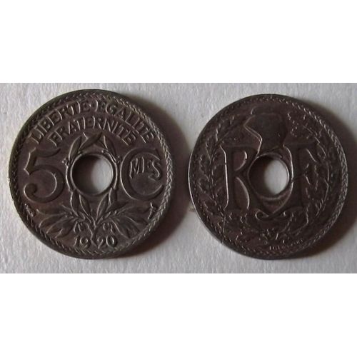 Pièce De 5 Centimes Grand Modéle Lindauer Année 1920