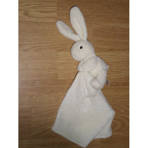 Doudou Peluche Blanc Baby Nat Mouchoir Avec Lapin Rabbit Bunny Lièvre Kaninchen Blanc