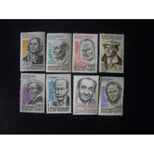 8 Timbres Neufs Serie Personnages Celebres