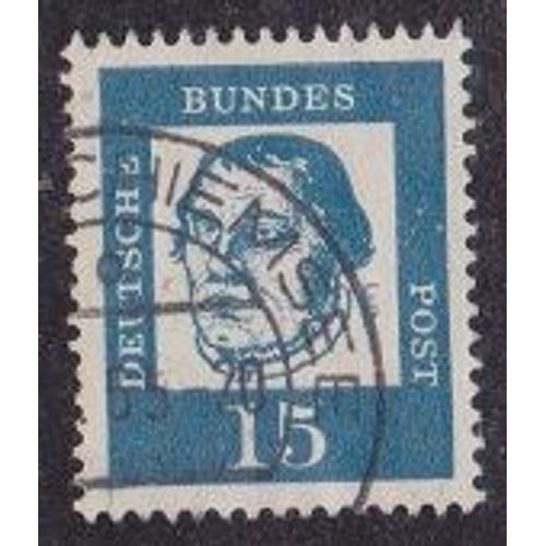 Timbre D'allemagne De L'ouest N°224 Y&t 15 P Bleu-Gris Série Courante Allemands Célèbres Martin Luther
