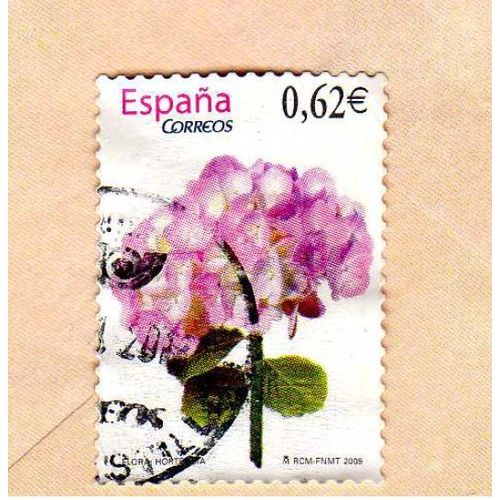 Timbre España Espagne Fleur Hortensia 2009