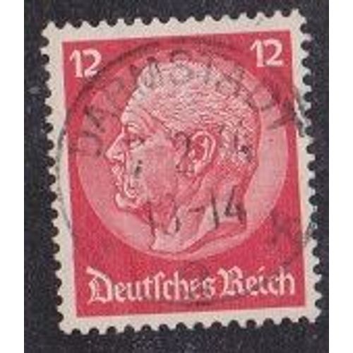 Timbre D'allemagne N°449 Y&t 12 P Rouge Carmin 85ème Anniversaire Du Maréchal Hindenburg