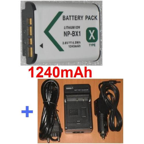 Chargeur + Batterie Pour SONY NP-BX1 NPBX1, Sony Cyber-shot DSC-RX100 DSCRX100 DSCRX100/B **1240mAh*