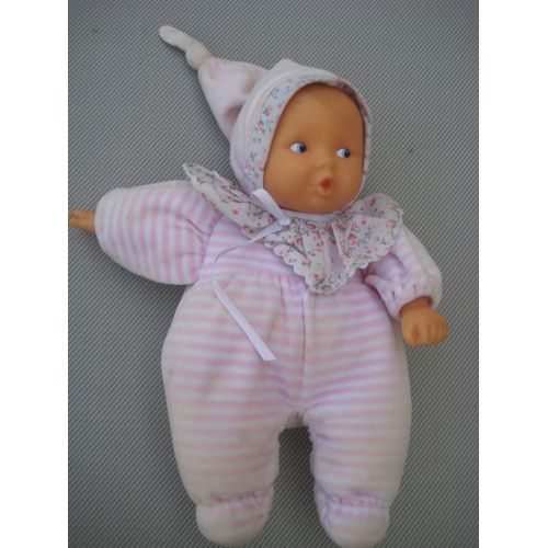 Poupée Bébé Rayé Rose Blanc Fleur Corolle 30 Cm