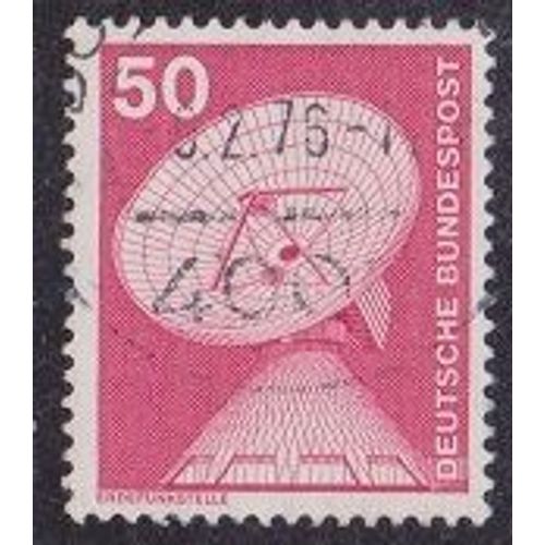 Timbre D'allemagne De L'ouest N°700 Y&t 50 P Lilas-Rose Série Courante Industrie Et Technique Station Terrestre
