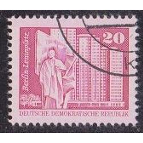 Timbre D'allemagne De L'est N°2148 Y&t 20 P Lilas-Rose Gravé Papier Teinté Série Courante Constructions Socialistes En R.D.A. Place Lénine À Berlin
