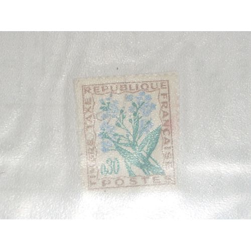 Timbre Taxe De 0.30, Fleur, France.