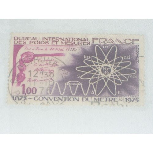 Timbre De 1.00, Convention Du Mètre, France.