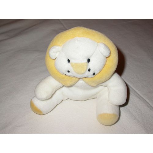 Doudou Peluche Lion Löwe Vulli Jaune Blanc Roi 12/15 Cm