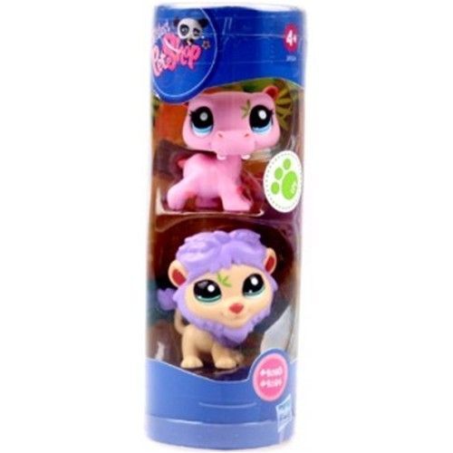 Littlest Petshop Tube 2  Figurines  Hippopotame + Lion