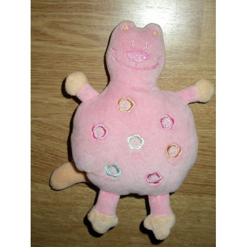 Doudou Peluche Chat Cat Katze Ours Bear Bar Souris 17 Cm Rose Fille Auchan À Fleur