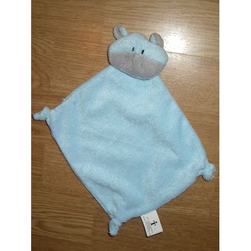 Doudou Peluche Anaik Deschamps Vertbaudet Vert Baudet Triangle Ours Bear Bar Orso Hippopotame Hippopotamus Flußpferd Bleu Plat