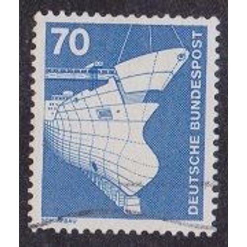 Timbre D'allemagne De L'ouest N°701 Y&t 70 P Bleu Série Courante Industrie Et Technique Construction Navale