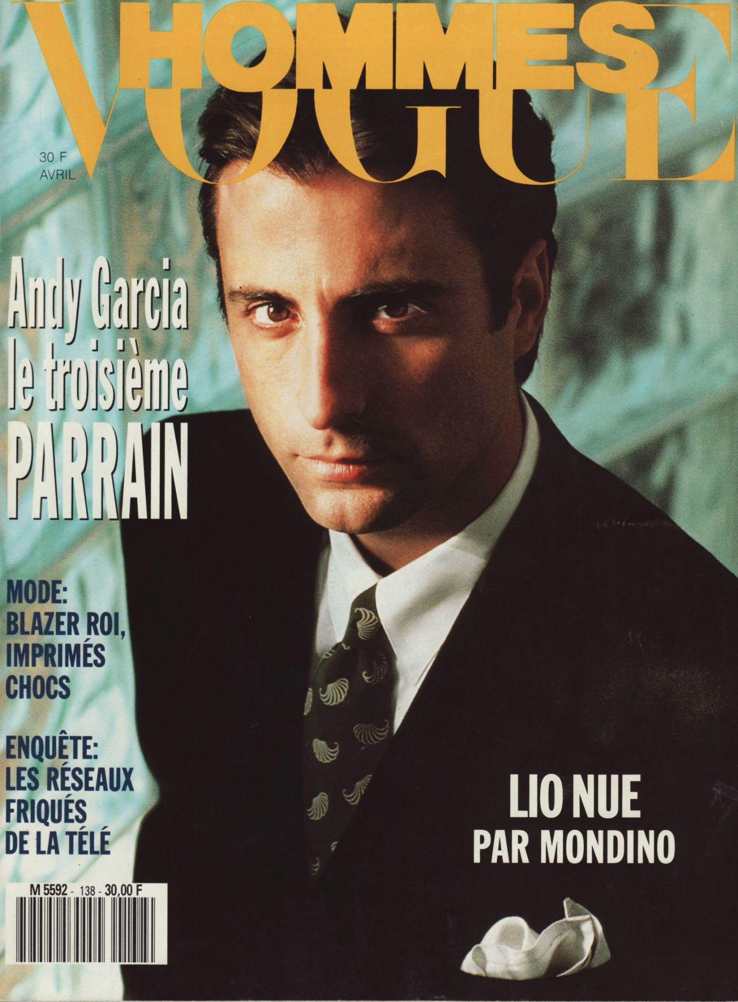 vogue hommes / 04-1991 n°138 : andy garcia (4p) - lio nue par jean baptiste  mondino (6p) | Rakuten