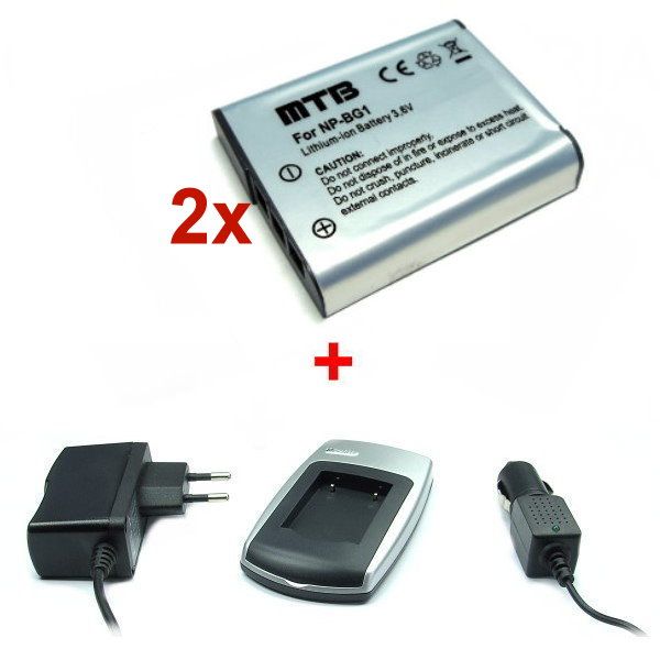 Chargeur + 2x Batteries NP-BG1 pour Sony Cyber-Shot DSC-HX20V, HX30, HX30V, N1, N2, T20, T25, occasion d'occasion  