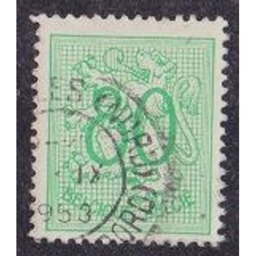 Timbre De Belgique N°1857 Y&t 0,80 F Émeraude Série Courante Lion Héraldique