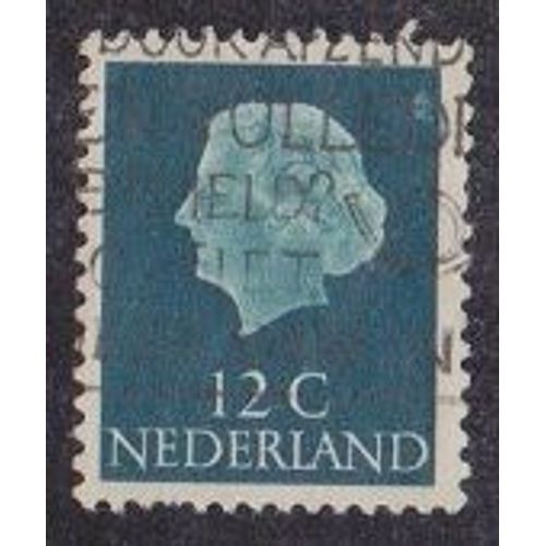 Timbre Des Pays-Bas N°600 A Y&t 12 C Bleu-Vert Série Courante Reine Juliana