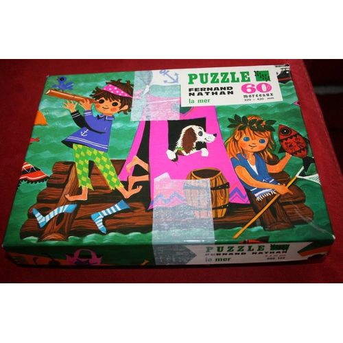 Ancien Puzzle Nathan La Mer Par Nina 60 Pièces Cartonnées