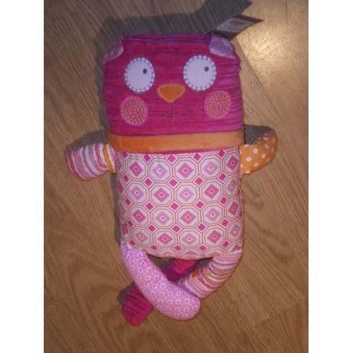 Doudou Peluche Chat Cat Katze Rose Orange Coton Velour 31 Cm Sia Kids Fely Sia