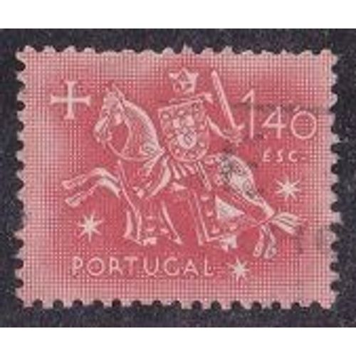 Timbre Du Portugal N°780 Y&t 1,40 E Rose-Rouge Sur Rose Sceau Du Roi Denis