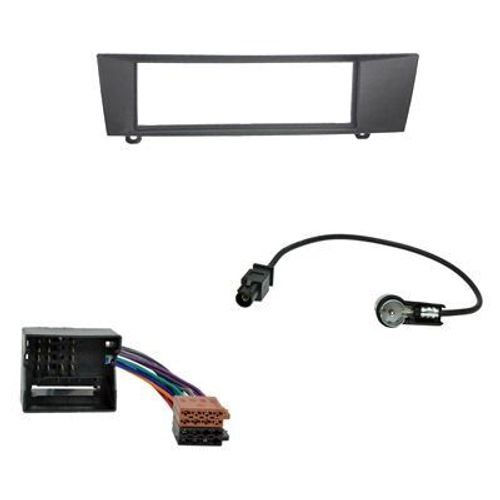 KIT ADAPTATEUR AUTORADIO 1 DIN POUR BMW (1 E87, 3 E90) NOIR +ISO + FM