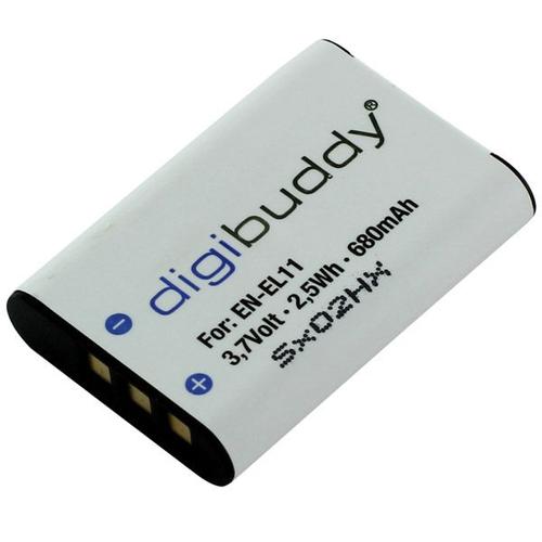 Batterie digibuddy® 680mAh 3,7V Nikon EN-EL11 Olympus Li-60B Pentax D-Li78 Ricoh DB-80 Sanyo DB-L70