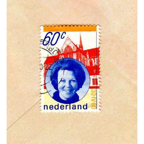Timbre Nederland Pays-Bas Intronisation De La Reine Beatrix 30 Avril 1980