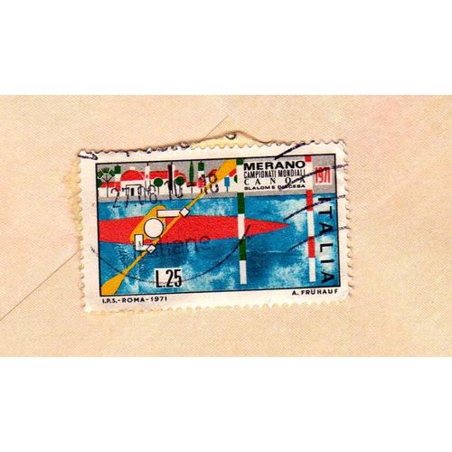 Timbre Italia Italie Championnant Du Monde De Canoë À Merano 1971