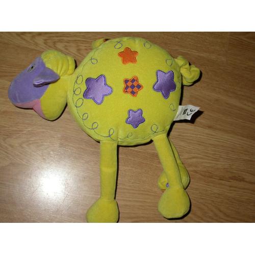 Doudou Peluche Mouton Sheep Schaf Eveil Jaune Fluo Orange Violet Fleur Etoile 30 Cm Hasbro