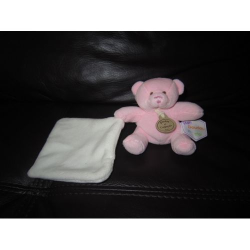 Doudou Et Compagnie Ours Rose À Mouchoir Étiquette Mon Doudou À Moi