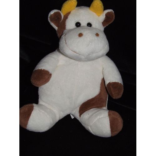Vache Maxita Doudou Bleu Marron Peluche De 23 Cm