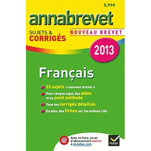 Français Brevet Séries Générale Et Professionnelle - Sujets Et Corrigés