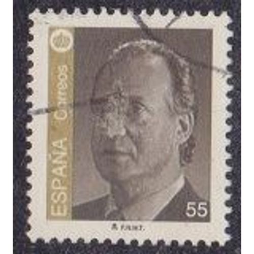 Timbre D'espagne N°2897 Y&t 55 P Brun Et Or Série Courante Roi Juan Carlos 1er