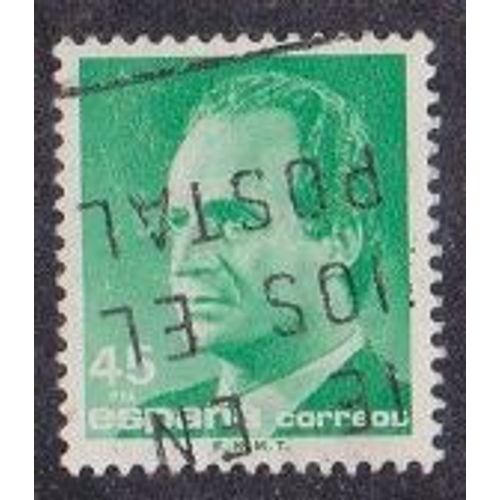Timbre D'espagne N°2420 Y&t 45 P Vert Série Courante Roi Juan Carlos 1er