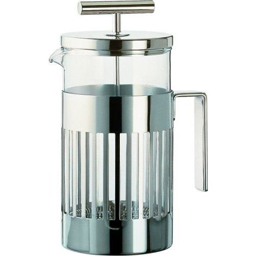 Alessi - 9094/3 - Cafetière Presso-Filtre Ou À Infusion En Acier Inoxydable 18/10 Brillant Et Verre Résistant Au Feu