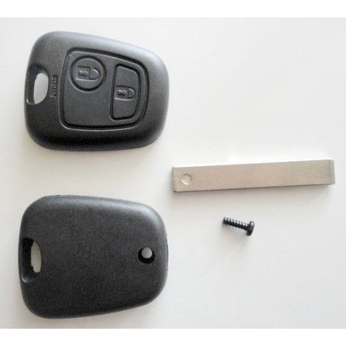 Coque Clé (Plip 2 Boutons) + Lame Vierge (Plate) - Citroën C1, C2, C3, C4, C5, C8, Berlingo, Etc..)