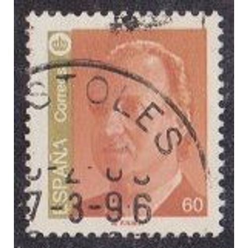 Timbre D'espagne N°2969 Y&t 60 P Orange-Brun Et Or Série Courante Roi Juan Carlos 1er
