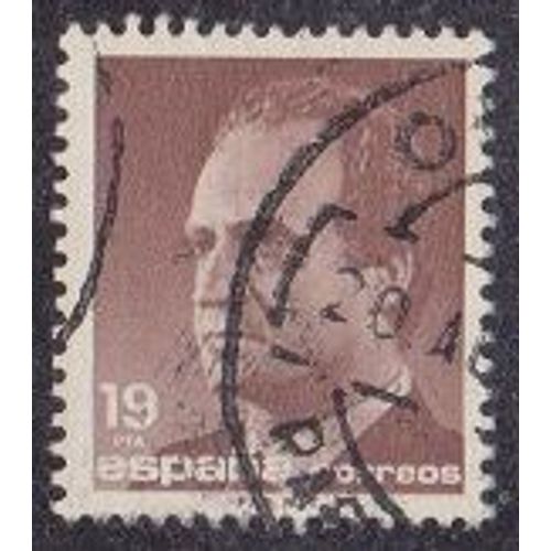 Timbre D'espagne N°2475 Y&t 19 P Brun-Rouge Série Courante Roi Juan Carlos 1er