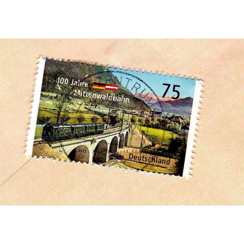Timbre Deutschland Allemagne 100 Jahre Mittenwaldbahn 2012