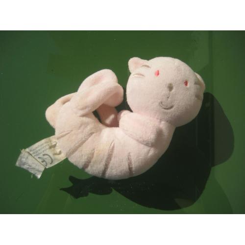 Doudou Chat Rose Souriant Auchan 15 Cm