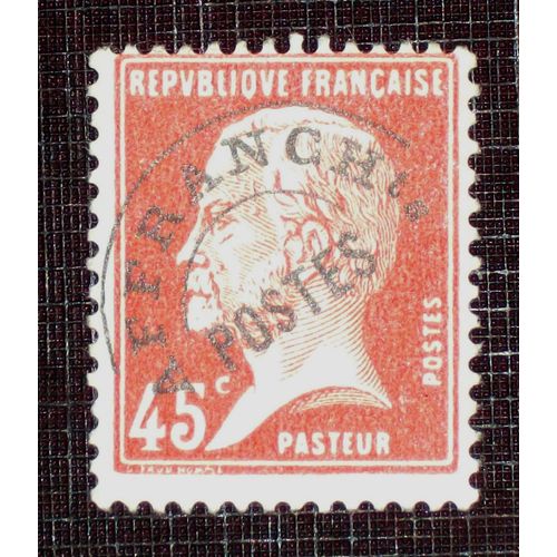 France Préoblitéré N° 67 Neuf Sans Charnière - 45c Rouge « Type Pasteur » - Cote 45 Euros