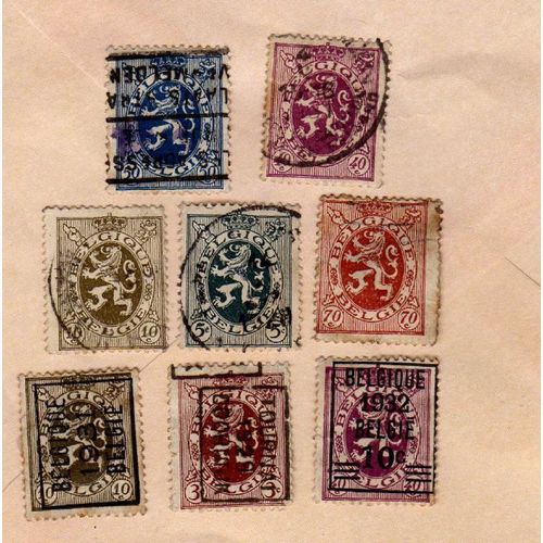 Lot De 8 Timbres Belgique Lion Héraldique