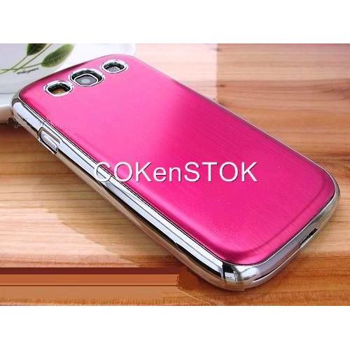 Coque Housse Rigide "Aluminium Brossé Rose Fuschia" Pour Samsung Galaxy S3 I9300