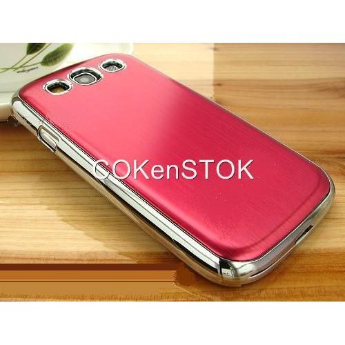Coque Housse Rigide "Aluminium Brossé Rouge" Pour Samsung Galaxy S3 I9300