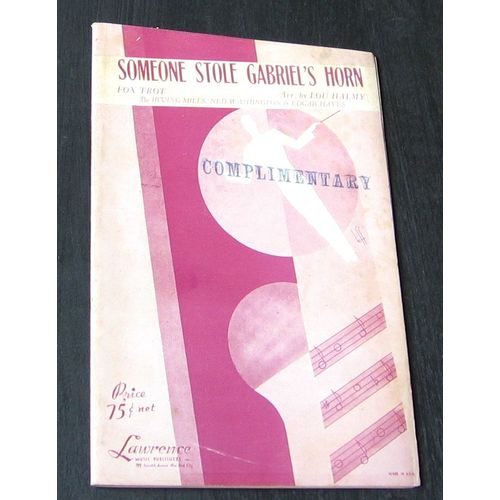 Someone Stole Gabriel's Horn, Fox-Trot D'irving Mills, Ned Washington Et Edgar Hayes Arrangé Par Lou Halmy, Partition Pour Orchestre