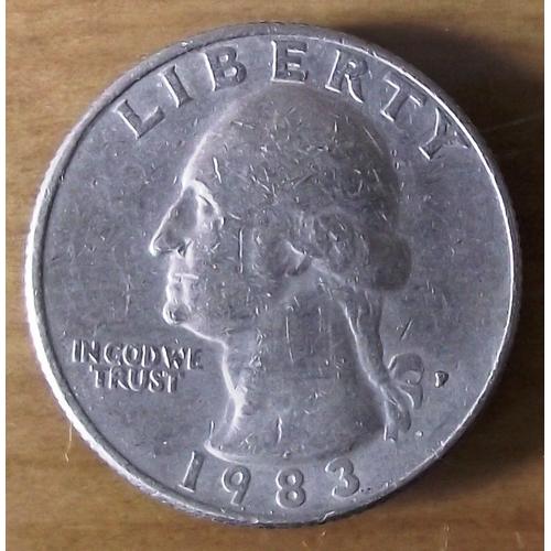 Pièce De Quarter Dollar 1983
