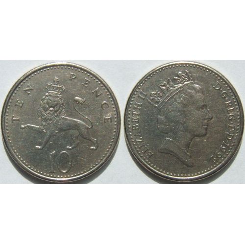 Pièce De 10 Pence Royaume-Uni 1992