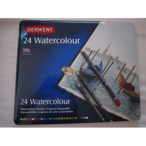 Derwent - Crayons Aquarellables - Boîte Métal De 24 (Import Royaume Uni)