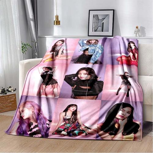 Kpop ? Couverture Deux Fois Plus Douce Pour Fille En Flanelle Imprimée De Dessin Animé Momo Mina Dahyun Couvre-Lit Canapé Cadeau